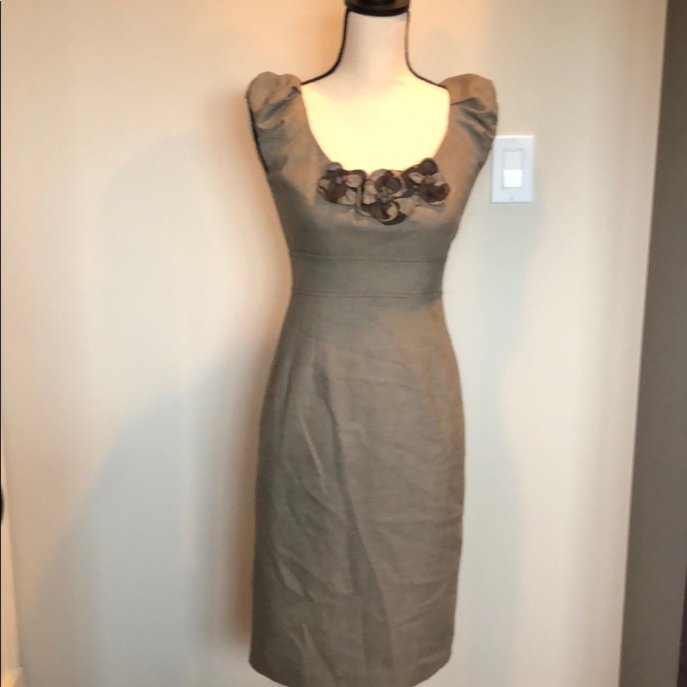 Tweed Midi Dress with flower detail